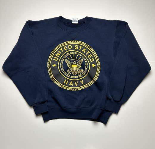 Vintage United States Navy Crewneck Sweatshirt Soffe Blue Seal Sz Small