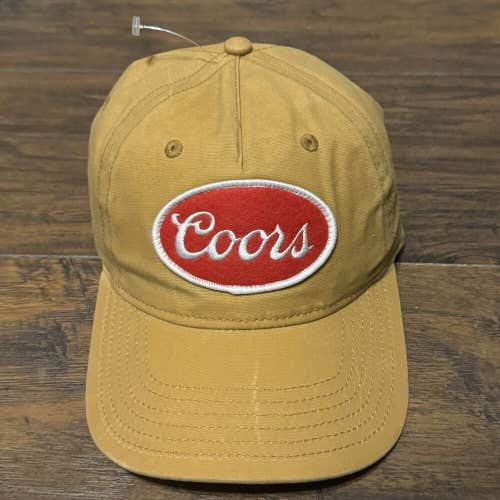 Coors Banquet Beer Red Oval Khaki Canvas style Snapback Adjustable Slouch hat