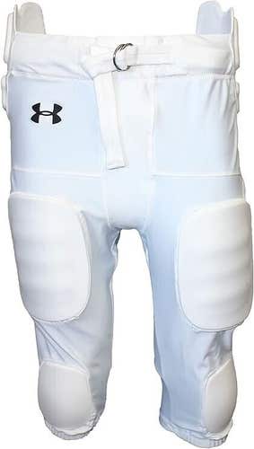 Under Armour Youth Boys Integrated Size Small White Football Pants New