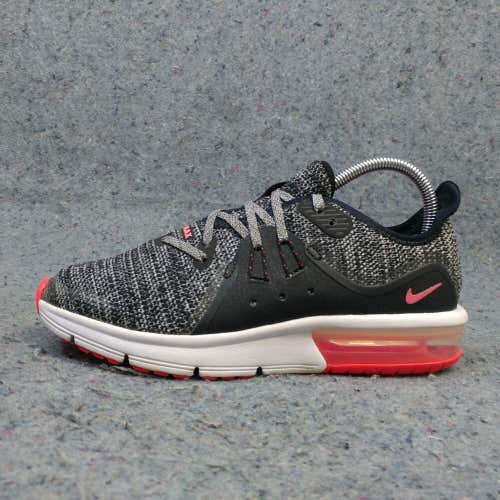 Nike Air Max Sequent 3 Girls 7Y Running Shoes Black Knit 922885-001