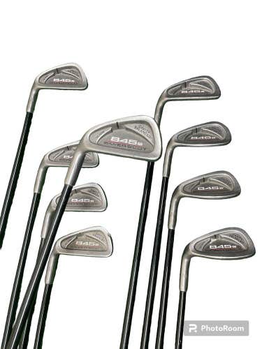 LH Tommy Armour 845s Silver Scot Iron Set 2-PW S Flex Graphite Shafts New Grips!