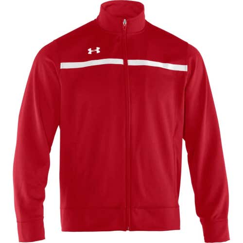Under Armour Adult Mens Campus 1238913 Red White Full ZipWarm Up Jacket NWT $65