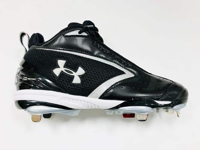 Under Armour Metal Bomber Mid ST Cleats mens baseball 8.5 black steel shoes UA