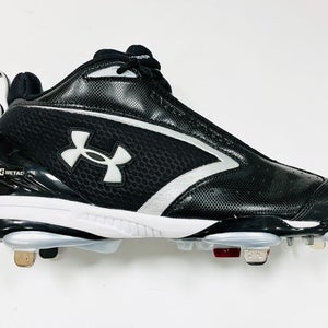 Under Armour Metal Bomber Mid ST Cleats mens baseball 8 black steel shoes UA SR