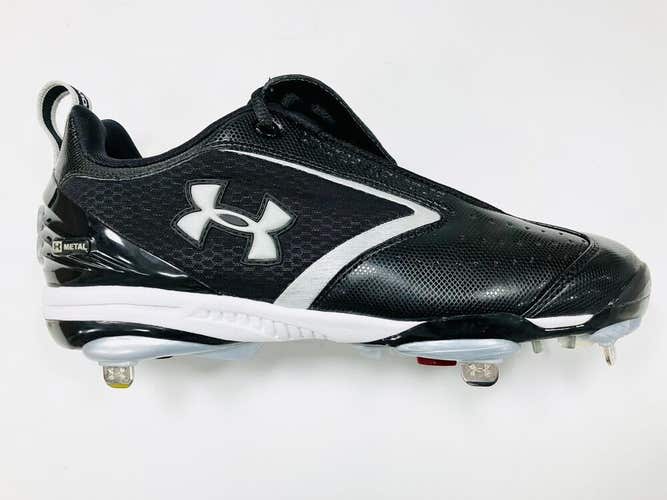 Under Armour Metal Bomber Low ST Cleats mens baseball sz 9 black steel shoes UA