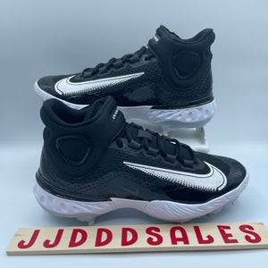 Nike Alpha Huarache Elite 4 Mid Baseball Cleats Black White DJ6520-001 Men Sz 8  New