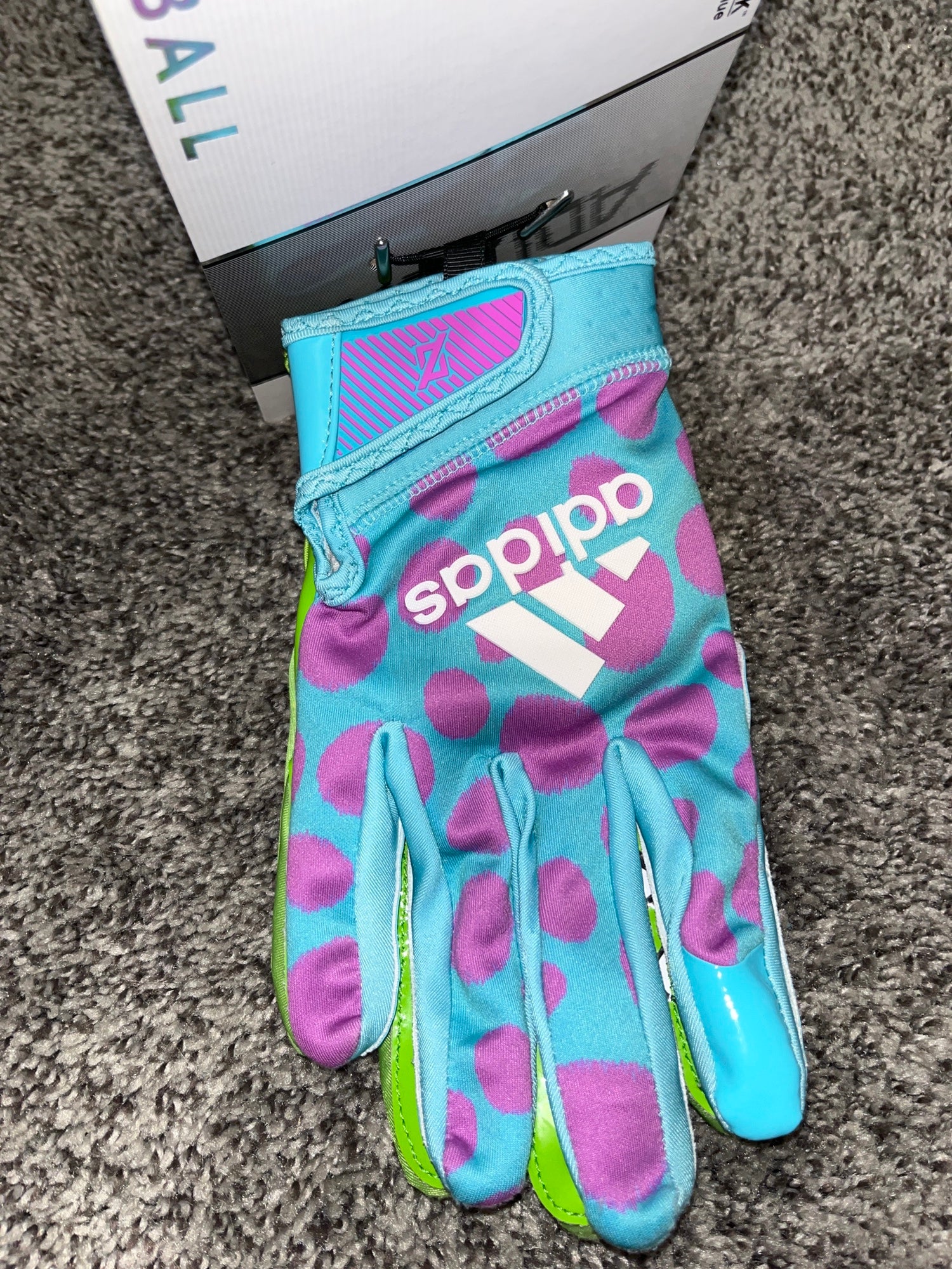 blue adidas football gloves