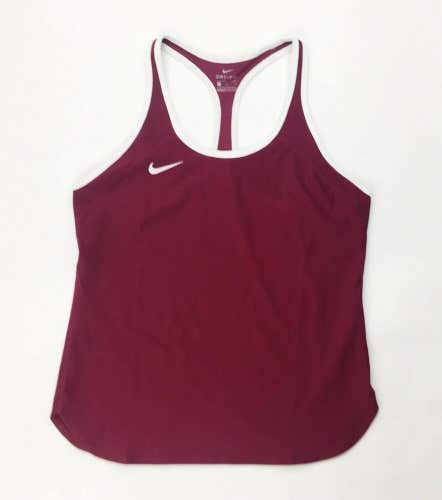 Nike Dry Tank Tennis Shirt Running Women's Medium 840171 Maroon White
