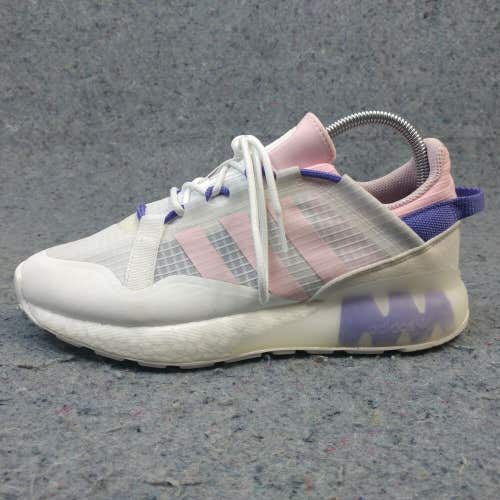 Adidas ZX2K Boost Pure Womens 8 Running Shoes Athletic Sneakers White Purple