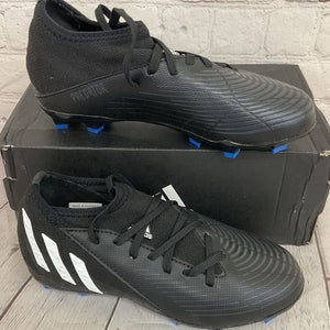 Adidas GW2360 Predator Edge.3 FG Unisex Soccer Cleats Core Black Blue US Size 2