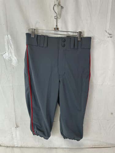 Used Champro Bp91u Youth Lg Open Bottom Piped Baseball Pants Graphite Red