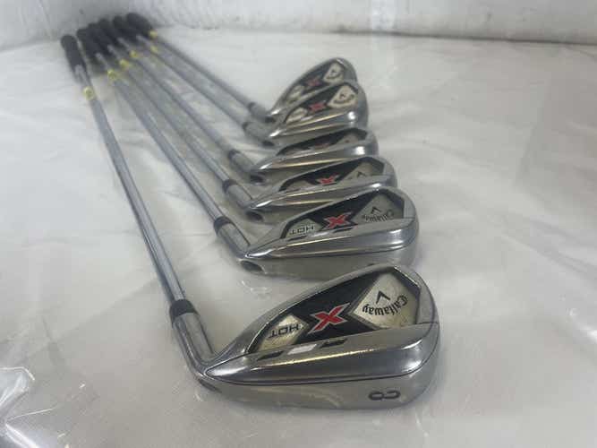 Used Callaway X Hot 5i-sw Regular Flex Steel Shaft Golf Iron Set Irons - Missing 9 Iron