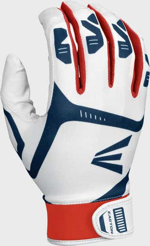 New Easton Gametime Batting Gloves Navy Red Adult Md