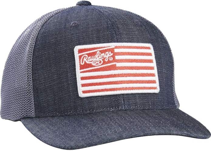 NWT Rawlings Flag Hat Charcoal Gray One Size Fits Most