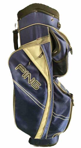 Ping Traverse Golf Cart Bag 14 Dividers Single Strap 7 Pockets Rain Cover NICE