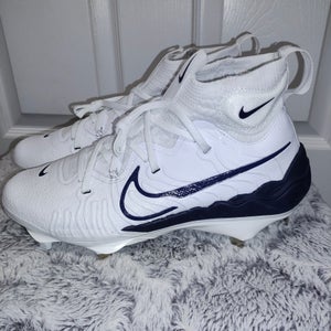 Nike Alpha Huarache NXT White Navy Metal Baseball Cleats Size 7 DJ6517-103