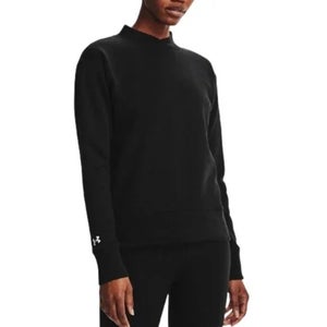 Women's Black Under Armour Stadium Crewneck Sweatshirt