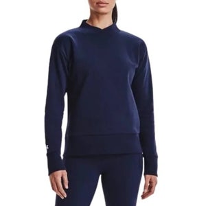 Women's Navy Blue Under Armour Stadium Crewneck Sweatshirt