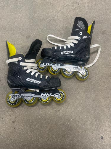 Used Junior Bauer RS Inline Skates Regular Width Size 1 With Adjustment Tool
