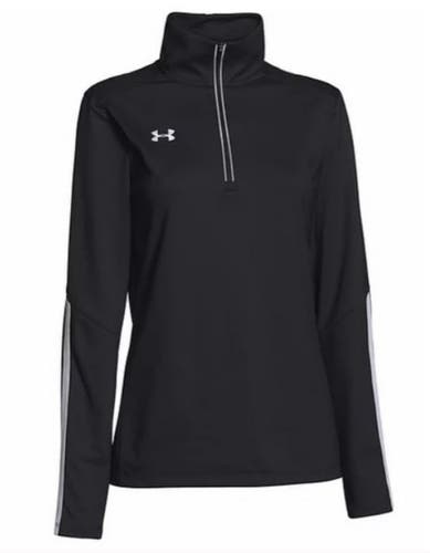 Women's Black Under Armour Qualifier Fleece Lined Dry Fit ¼ Zip Pullover