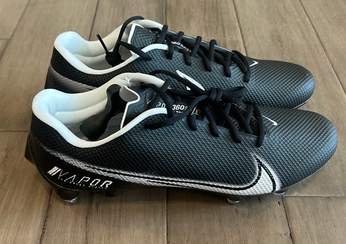 Size 12 Men’s Nike Vapor Edge Speed 360 Detachable Football Cleats Black White