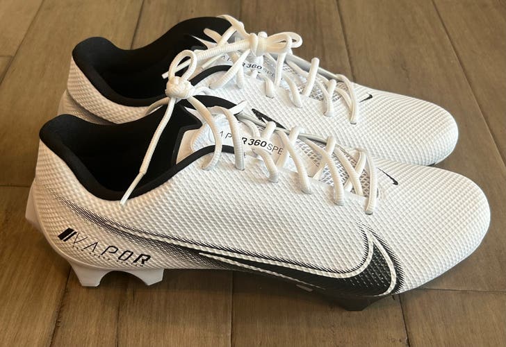 Size 14 Wide Nike Football Cleats Vapor Edge Pro 360 White Black