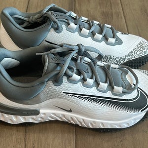 Size 9.5 Women Nike Alpha Huarache Elite 4 Turf Softball Shoes Grey