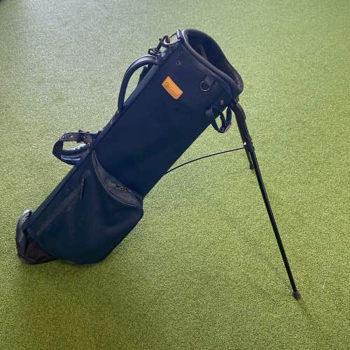 Stitch Blue Leather Stand Golf Bag 2 Way Divider