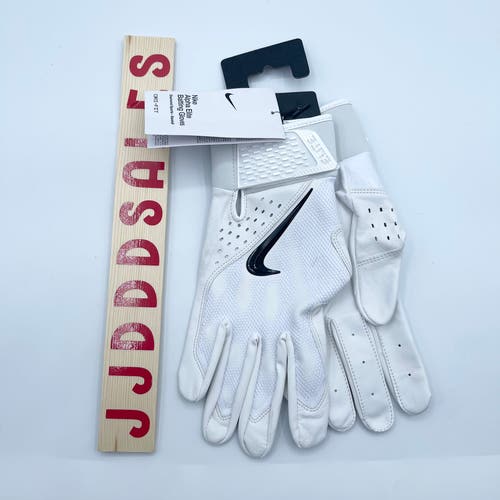 Nike Alpha Elite Baseball Batting Gloves White FD7816-132 Men's Size Large $74  New