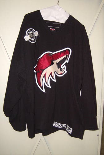 Phoenix Coyotes #42 Josh Tordjman worn size 58 goalie-cut black CCM practice jersey.