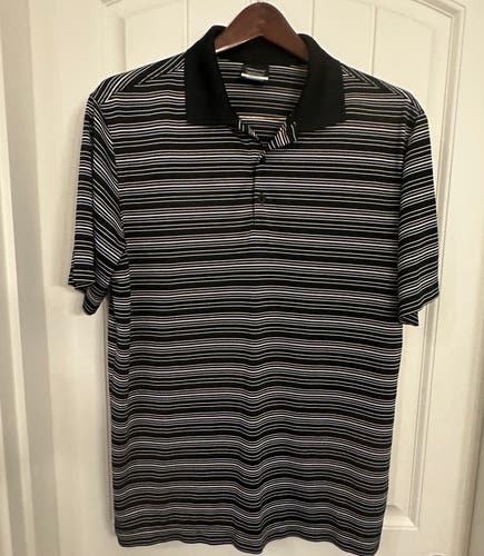 Nike Golf Dri-fit men’s black w/ white stripes polo