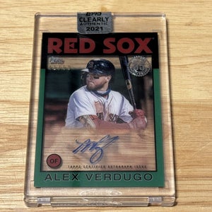 Alex Verdugo Red Sox 2021 Topps Clearly 35 Throwback Green Auto On Card SP 41/99