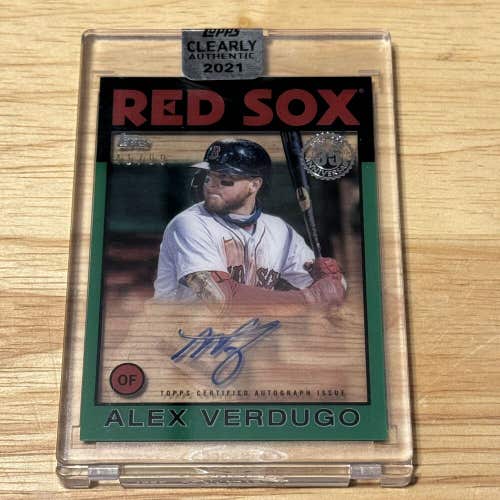 Alex Verdugo Red Sox 2021 Topps Clearly 35 Throwback Green Auto On Card SP 41/99