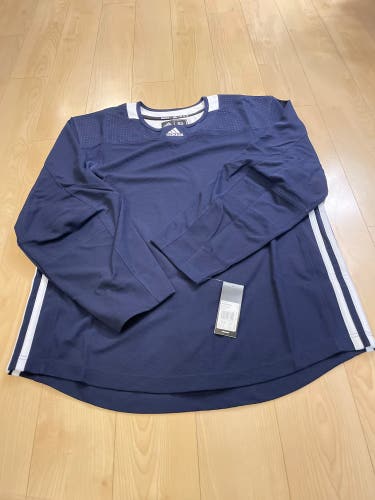 2 Items: NEW! Size 50 NAVY BLUE Adidas Hockey Practice Jersey Blank + Adidas Hockey Socks