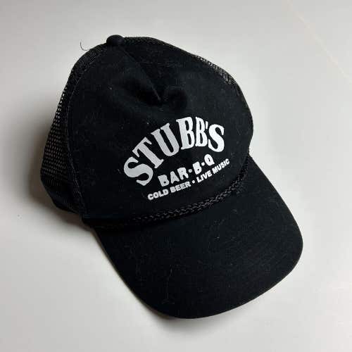 Vintage Stubb's Bar-B-Q Austin Texas Snapback Hat Black Cobra OSFM