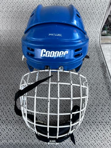 VINTAGE RARE COOPER HH1000L HOCKEY HELMET AND CAGE