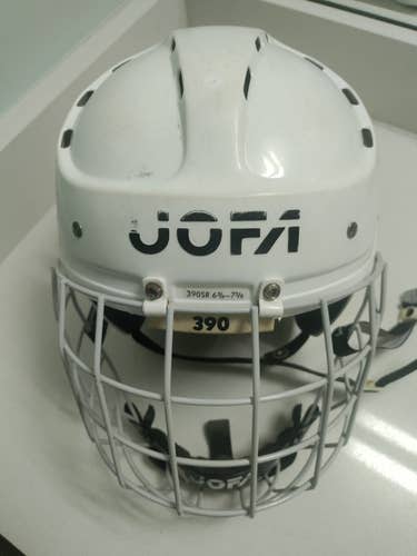 JOFA 390 Hockey Helmet White Size Large (6 3/4 7 3/8) with cage