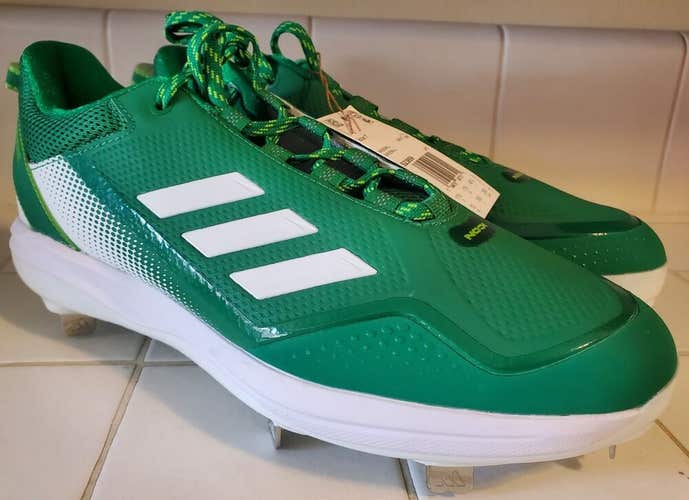 ADIDAS Icon 7 Metal Baseball Cleats S23859 Size 12 Brand New Emerald White Mens