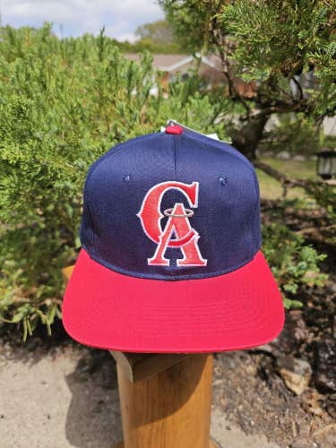 New Vintage California Angels MLB Sports Plain Logo New Era Hat Cap Vtg Snapback