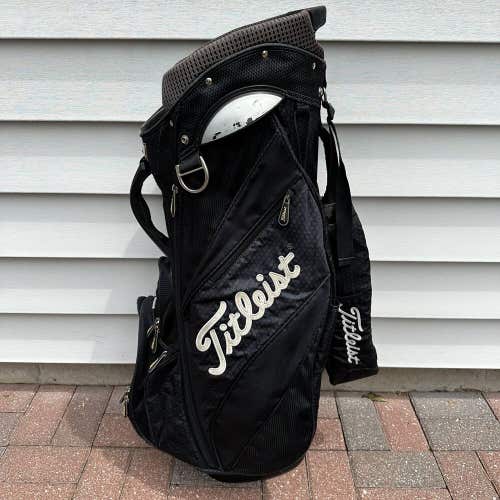 READ Titleist Dark Blue Black White Logo Golf Cart Bag 14 Way Dividers
