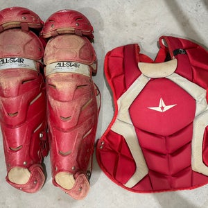 Used  All Star Classic Pro Catcher's Set (Chest protector And Leg pads)
