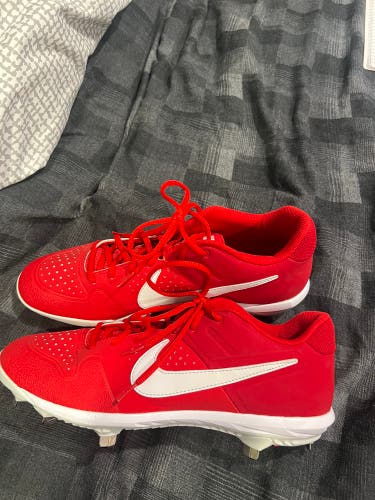 Red New Size 12 (Women's 13) Nike Metal Alpha Huarache Varsity