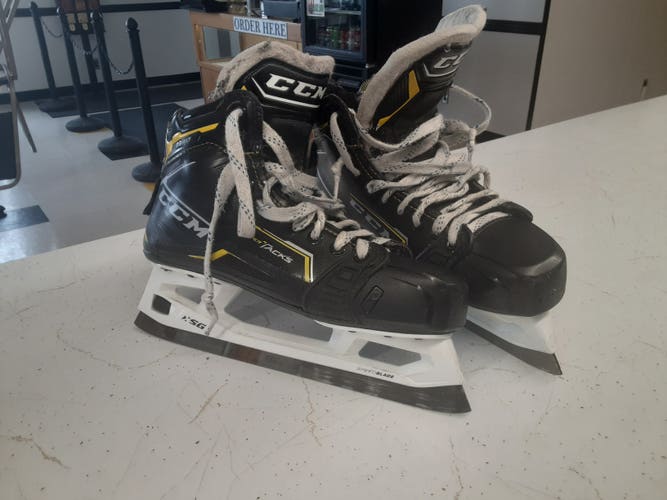 Used Senior CCM Super Tacks 9380 Hockey Goalie Skates Regular Width 9