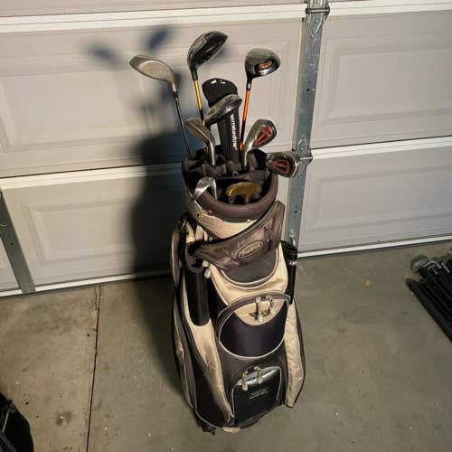 LEFT HANDED Mens Golf Club Complete Set With Golf Bag