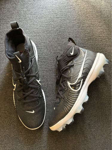 Nike Alpha Huarache NXT MCS Black/White Baseball Cleats Size 12