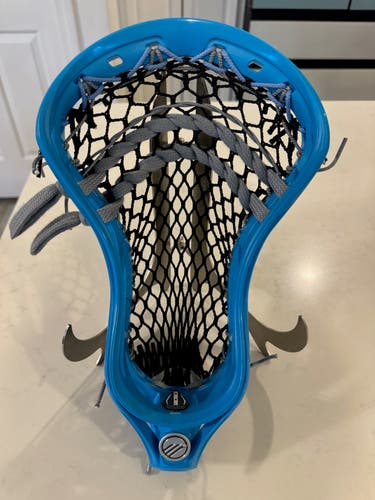 New Maverik Tactik 3.0 Hyperlite Blue Lacrosse Head w/ StringKing 5s - professionally strung