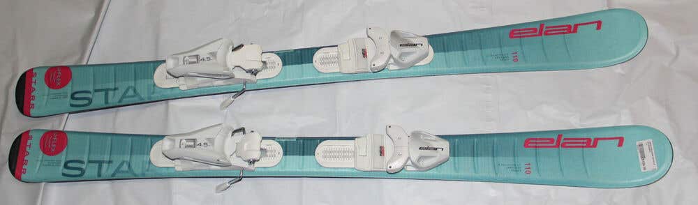 NEW Elan junior girl's skis ELAN STARR UFlex 110cm + size adjustable bindings