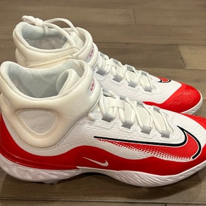 Size 14 Men’s Nike Alpha Huarache Elite 4 Mid Baseball Cleats Red White