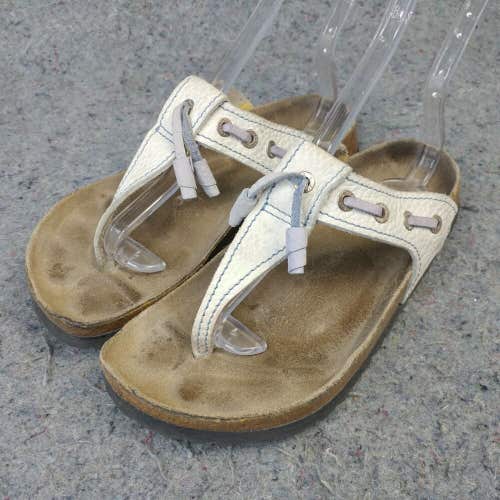 Birkenstock Papillio Thong Sandals Womens 39 EU White Leather Shoes