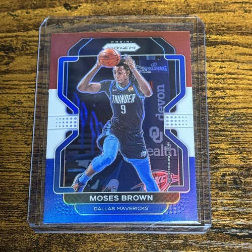 Moses Brown Dallas Mavericks 2021-22 NBA Prizm Red White Blue Base Card #173